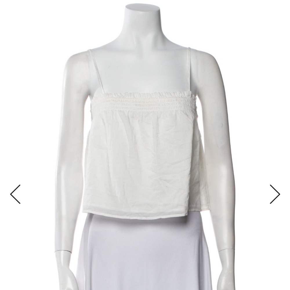 Reformation White Tie back crop top